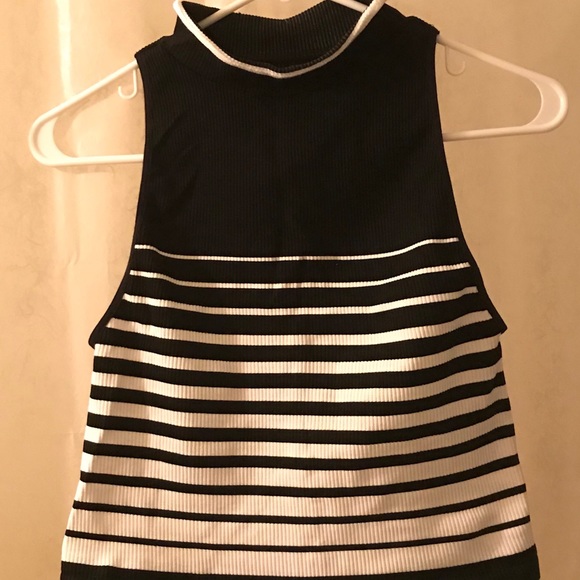 Free People Tops - Free People M/L black&white crop top to work out.